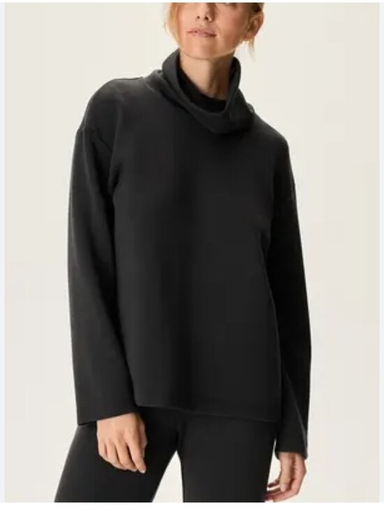 Outdoor Voices Tops - Outdoor Voices Stratus Funnel Neck Black super soft soft  sweatshirt size Small
